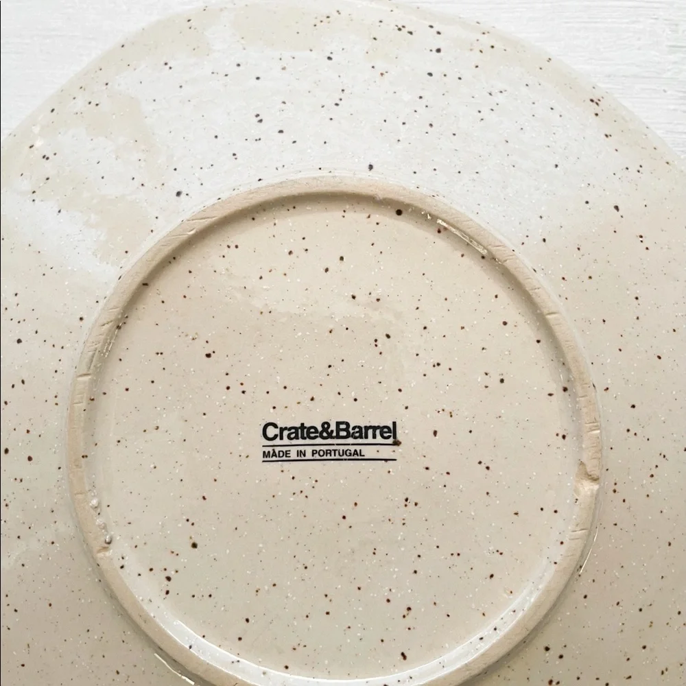 CRATE & BARREL Lina Stripe 8.5” Handcrafted Handpainted Salad Plates (Set of 2)